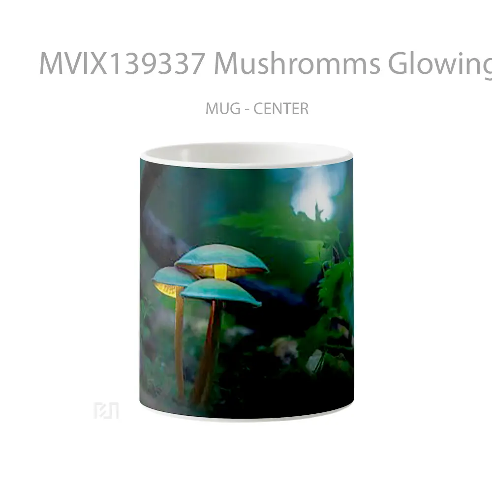 Mug Mushromms Glowing Gelas Keramik Unik