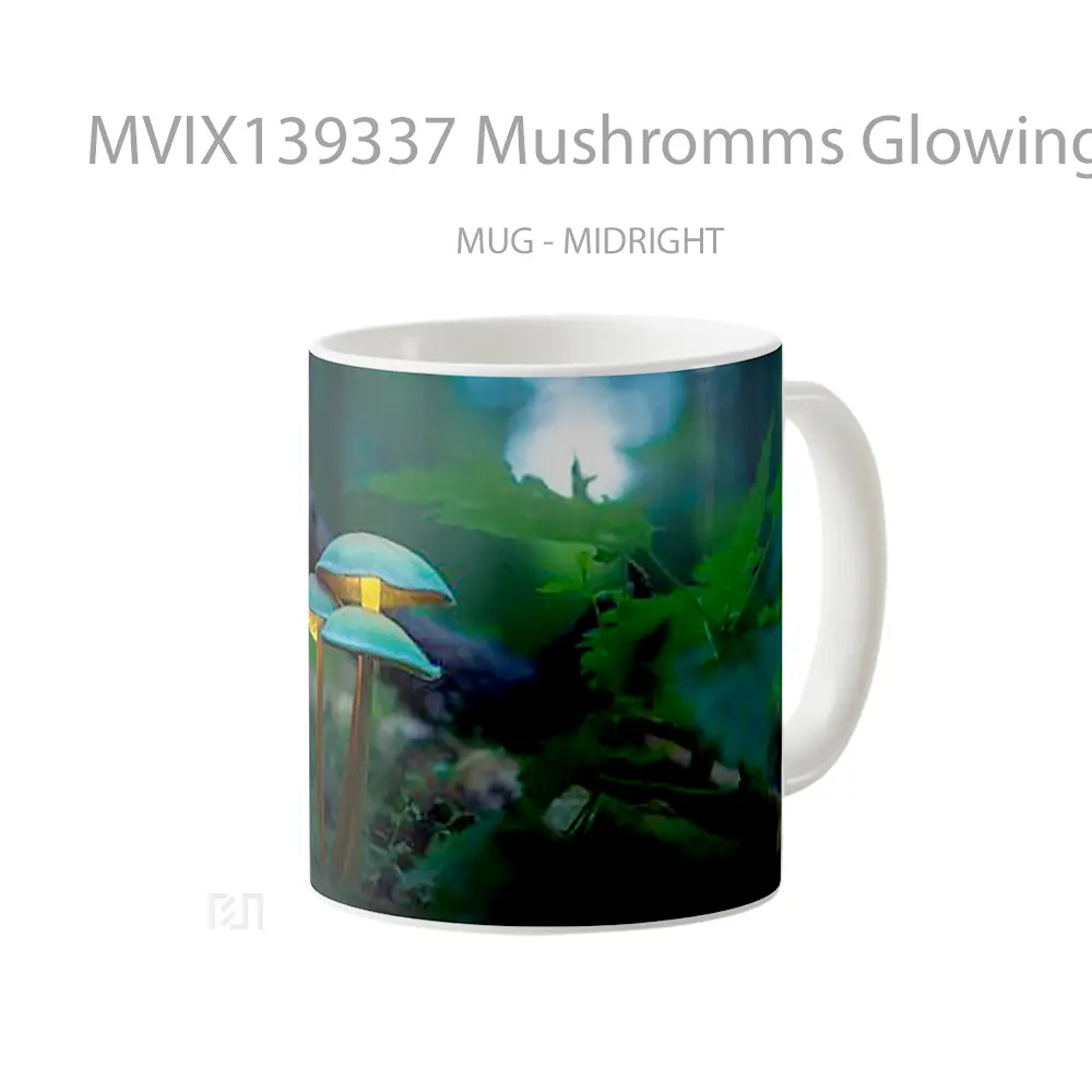 Mug Mushromms Glowing Gelas Keramik Unik - All-side / Desain