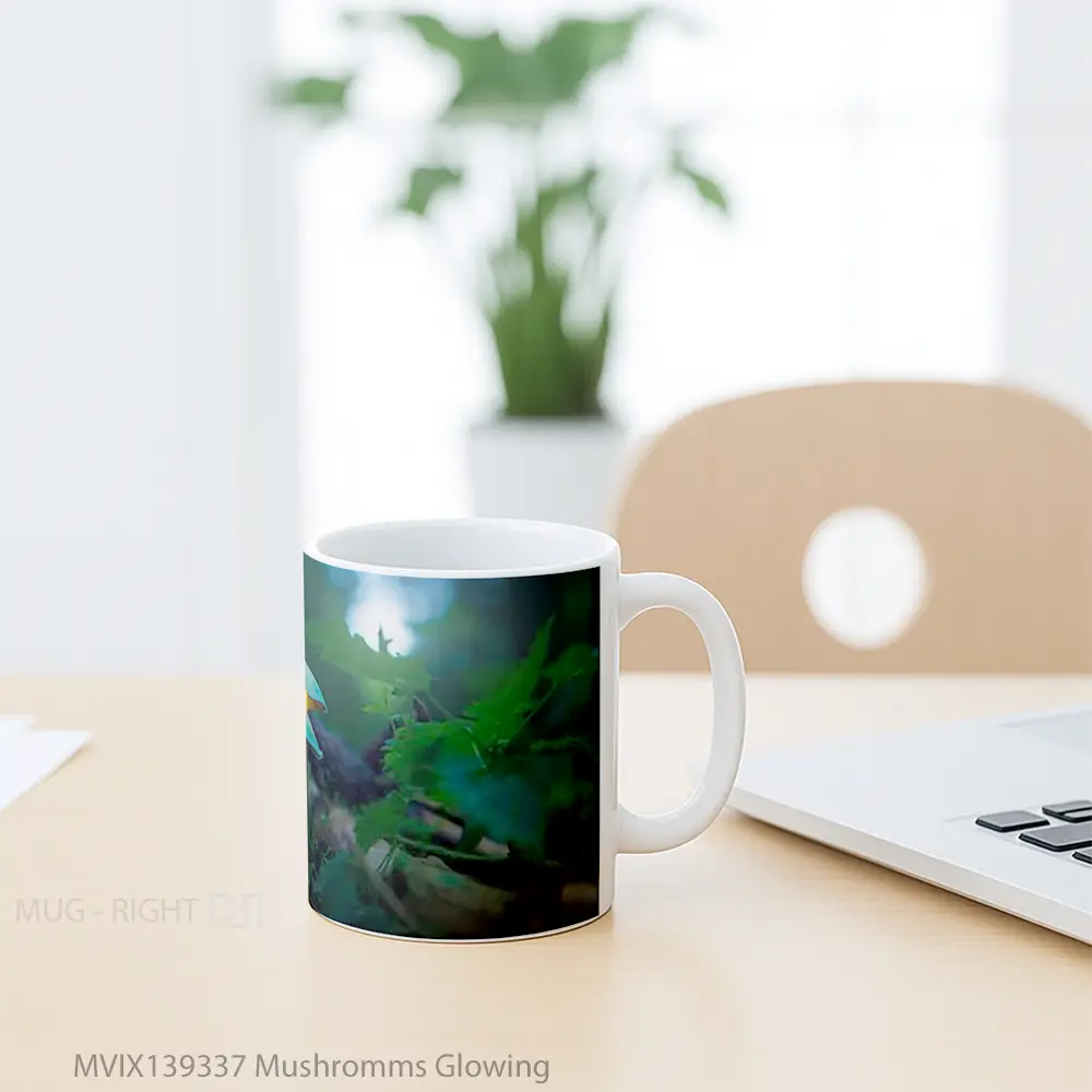 Mug Mushromms Glowing Gelas Keramik Unik - All-side / Desain