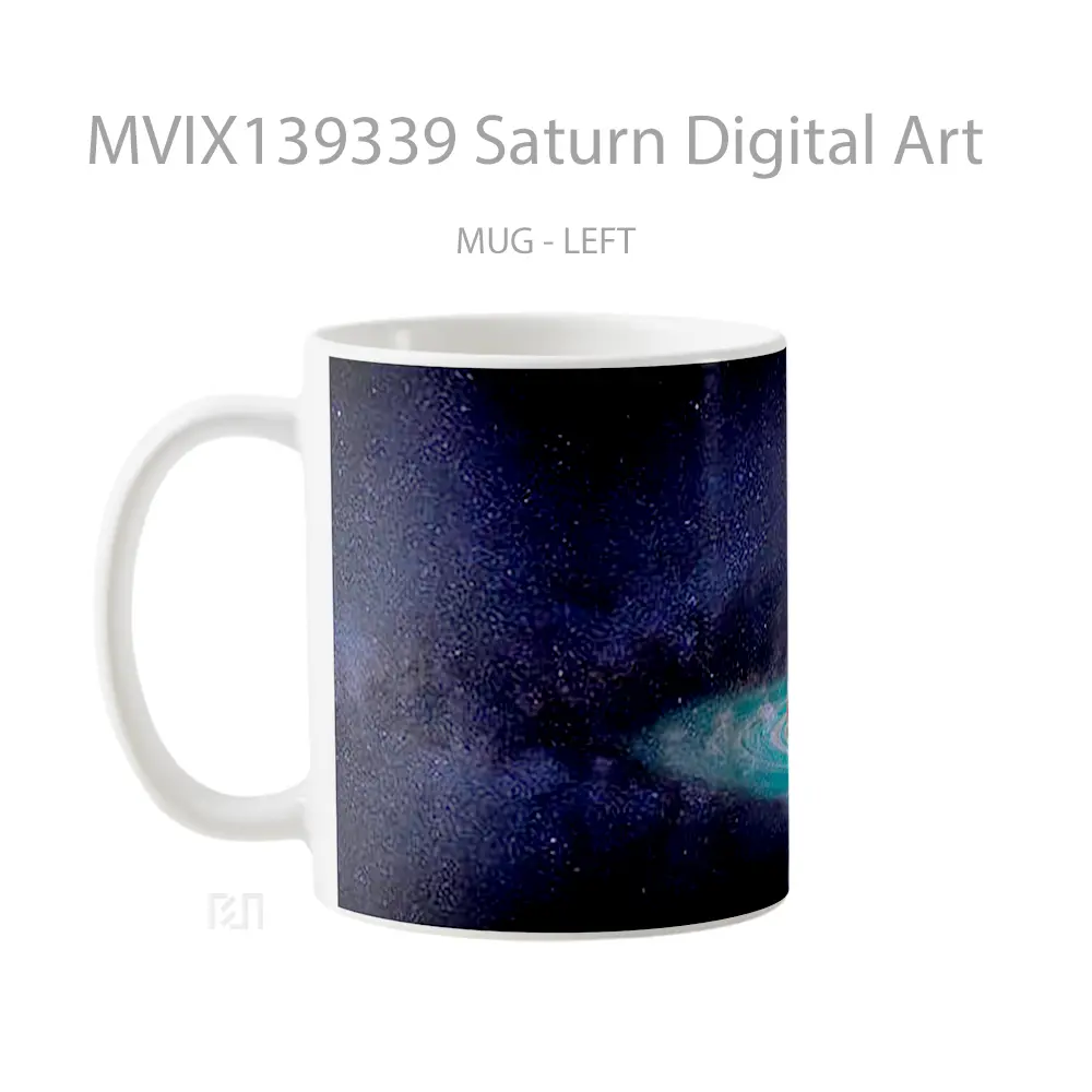 Mug Saturn Digital Art Gelas Seni Modern - All-side / Desain