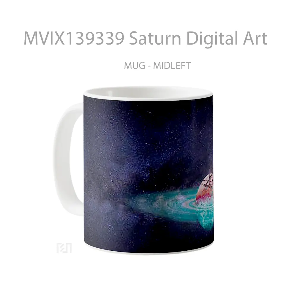 Mug Saturn Digital Art Gelas Seni Modern - All-side / Desain