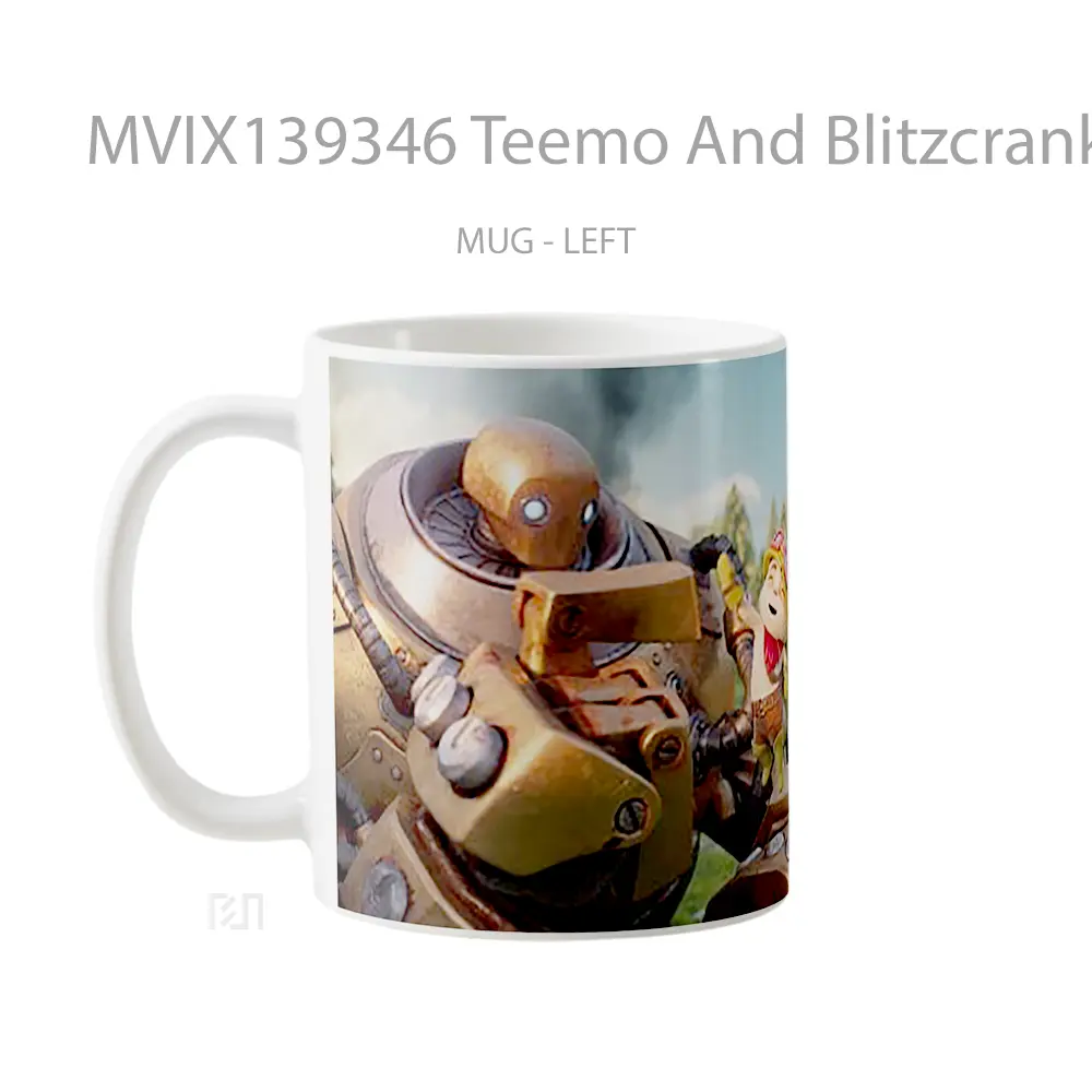 Mug Teemo And Blitzcrank From League Of Legends Wild Rift Cangkir Gamer - All-side / Desain