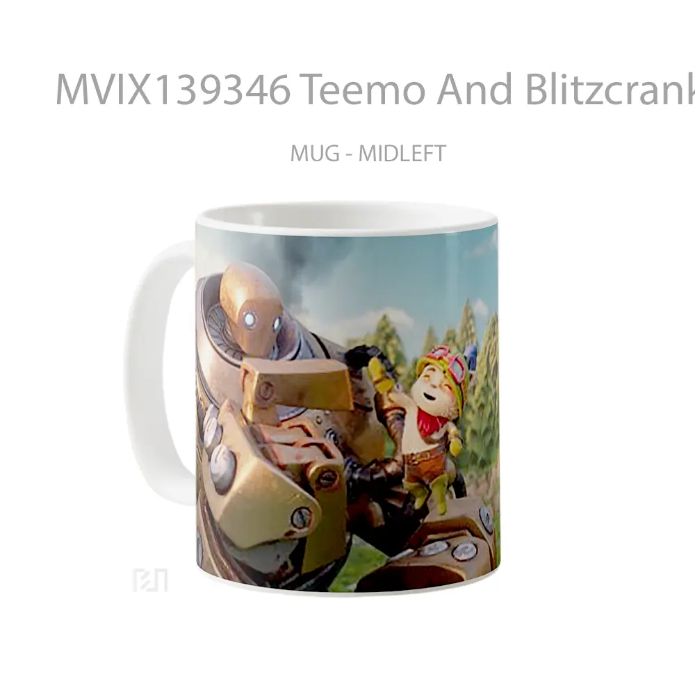 Mug Teemo And Blitzcrank From League Of Legends Wild Rift Cangkir Gamer - All-side / Desain