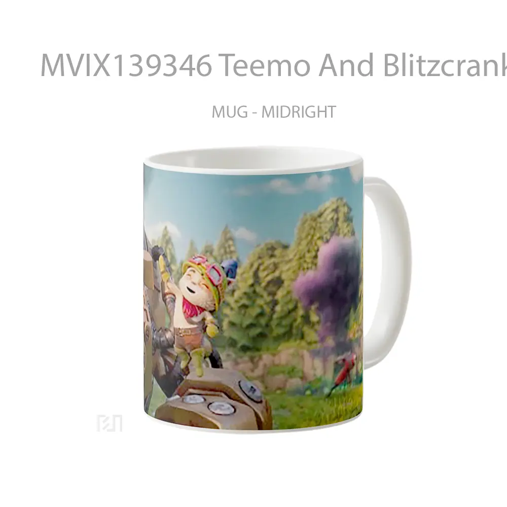 Mug Teemo And Blitzcrank From League Of Legends Wild Rift Cangkir Gamer - All-side / Desain