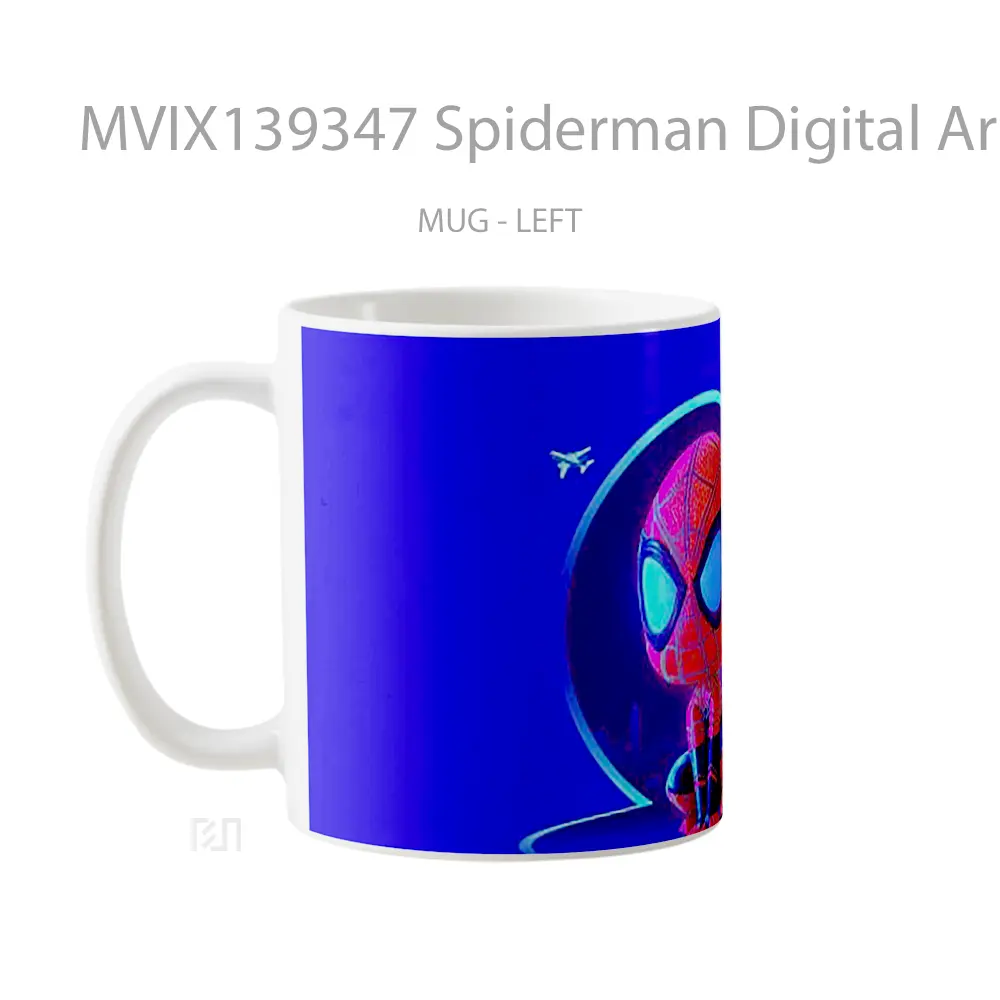 Mug Spiderman Digital Art Gelas Superhero - All-side / Desain