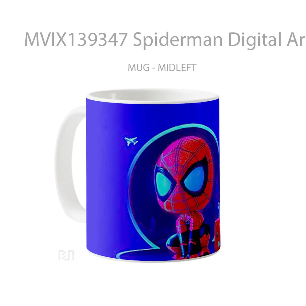 Mug Spiderman Digital Art Gelas Superhero - All-side / Desain