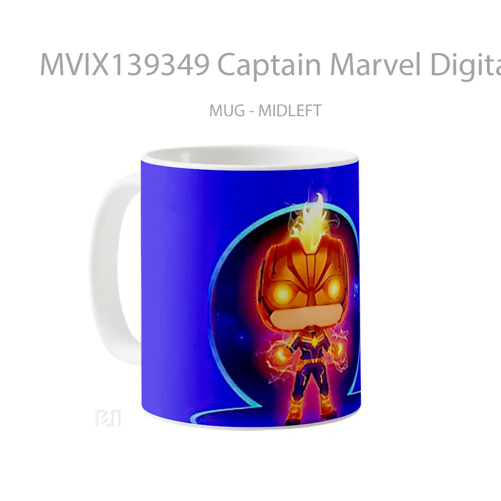 Mug Captain Marvel Digital Art Gelas Superhero - All-side / Desain