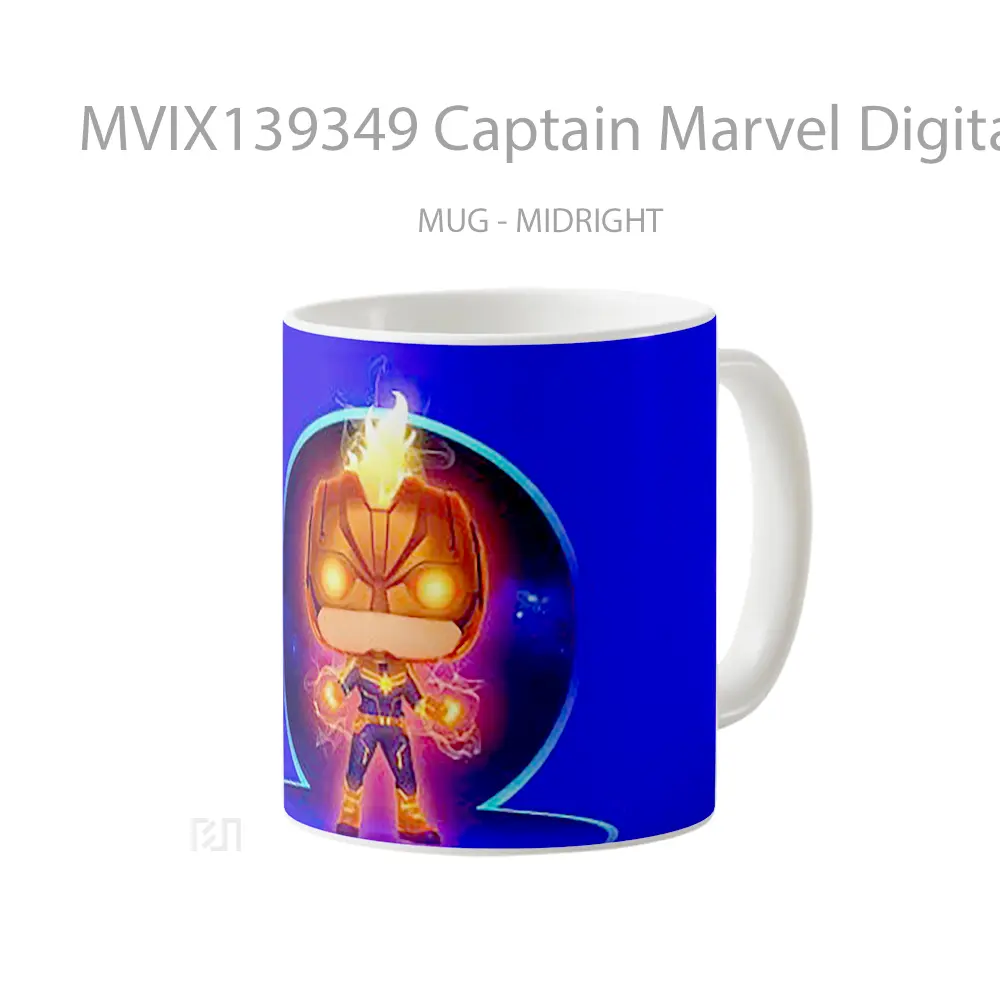 Mug Captain Marvel Digital Art Gelas Superhero - All-side / Desain