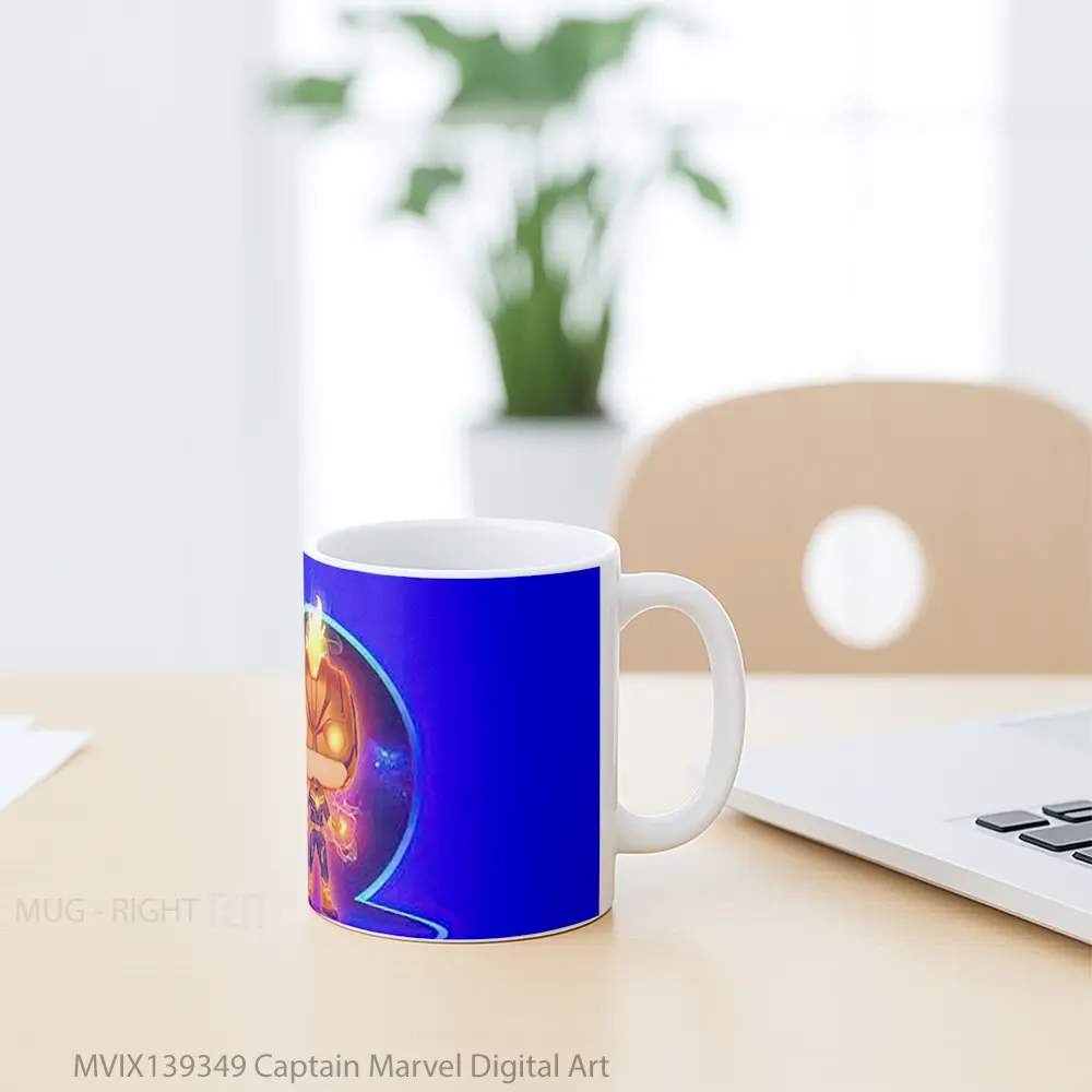 Mug Captain Marvel Digital Art Gelas Superhero - All-side / Desain