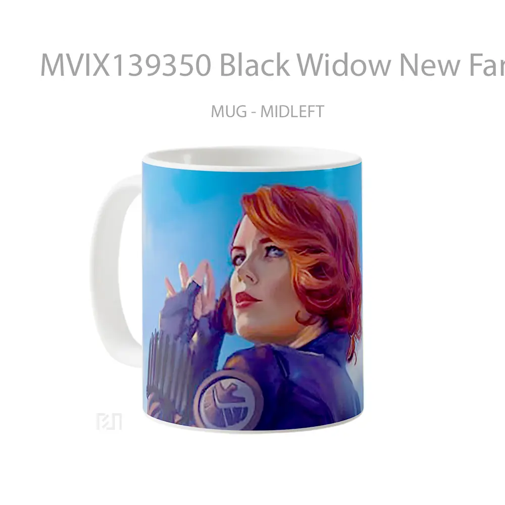 Mug Black Widow New Fanart Gelas Superhero - All-side / Desain