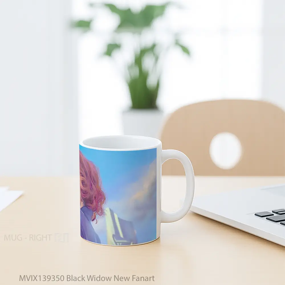 Mug Black Widow New Fanart Gelas Superhero - All-side / Desain