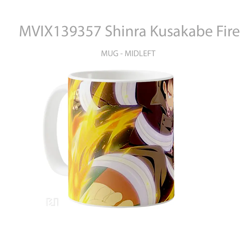 Mug Shinra Kusakabe Fire Force Gelas Keramik Unik - All-side / Desain