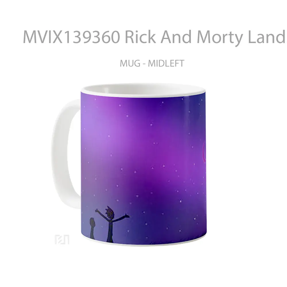 Mug Rick And Morty Landscape V1 Gelas Pemandangan Alam - All-side / Desain
