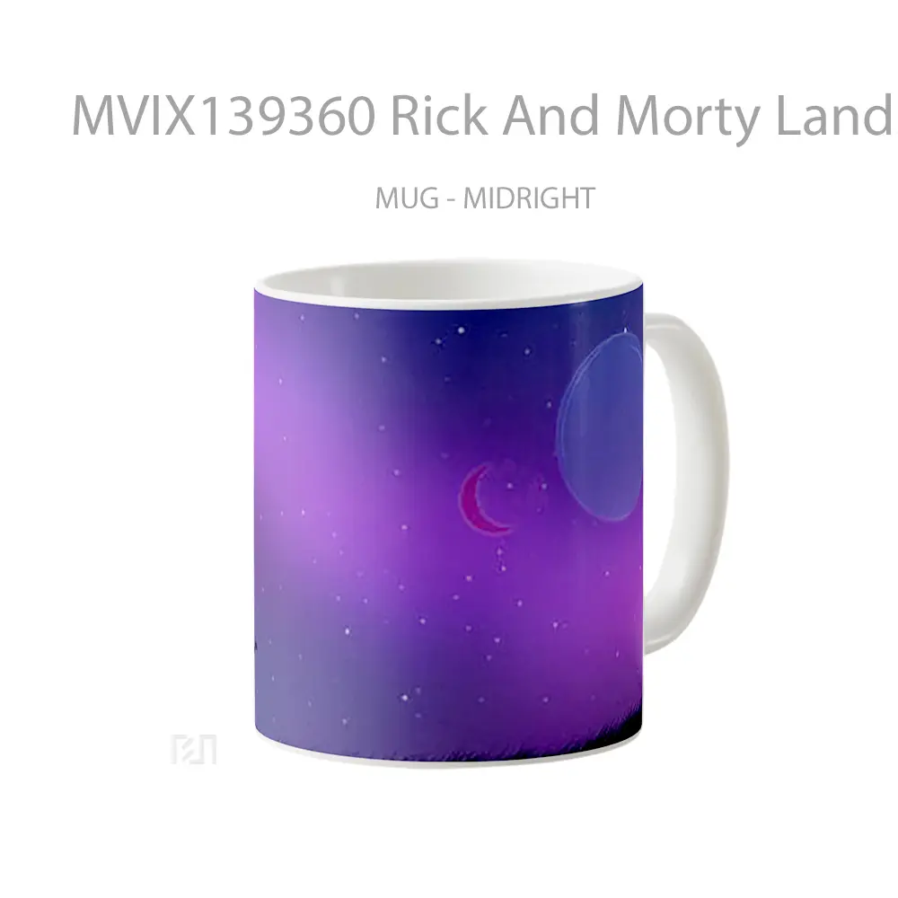 Mug Rick And Morty Landscape V1 Gelas Pemandangan Alam - All-side / Desain