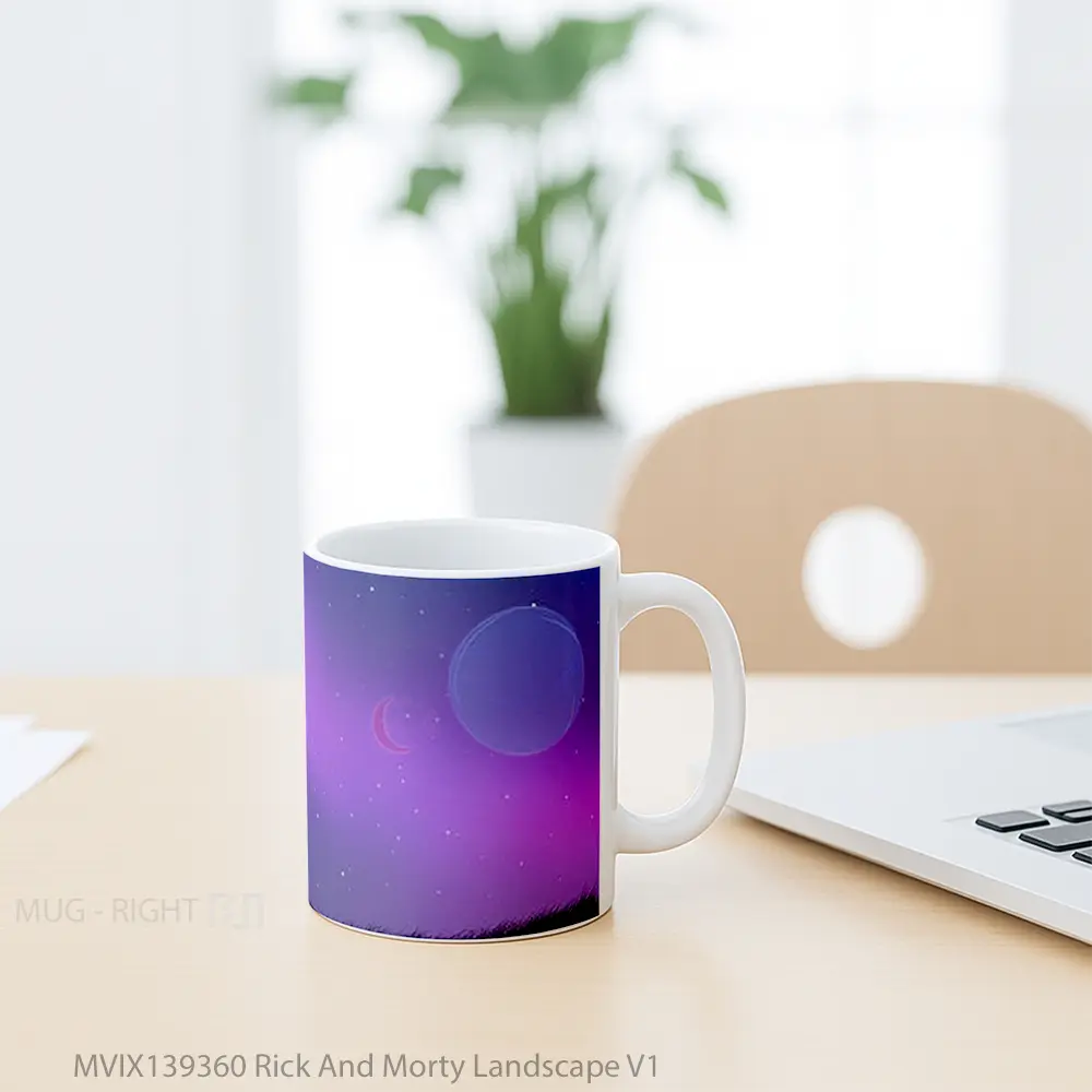 Mug Rick And Morty Landscape V1 Gelas Pemandangan Alam - All-side / Desain