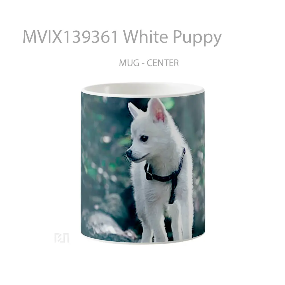 Mug White Puppy Gelas Hewan Lucu