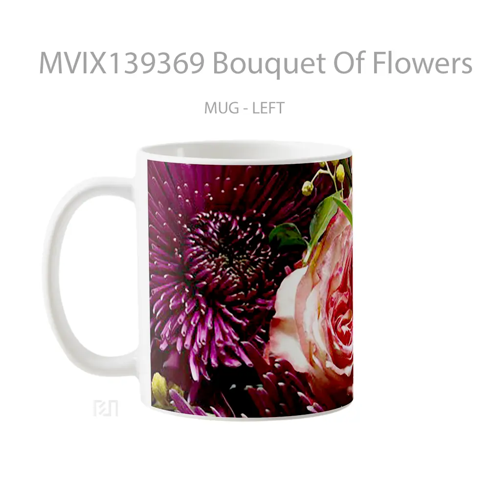 Mug Bouquet Of Flowers Gelas Pemandangan Alam - All-side / Desain