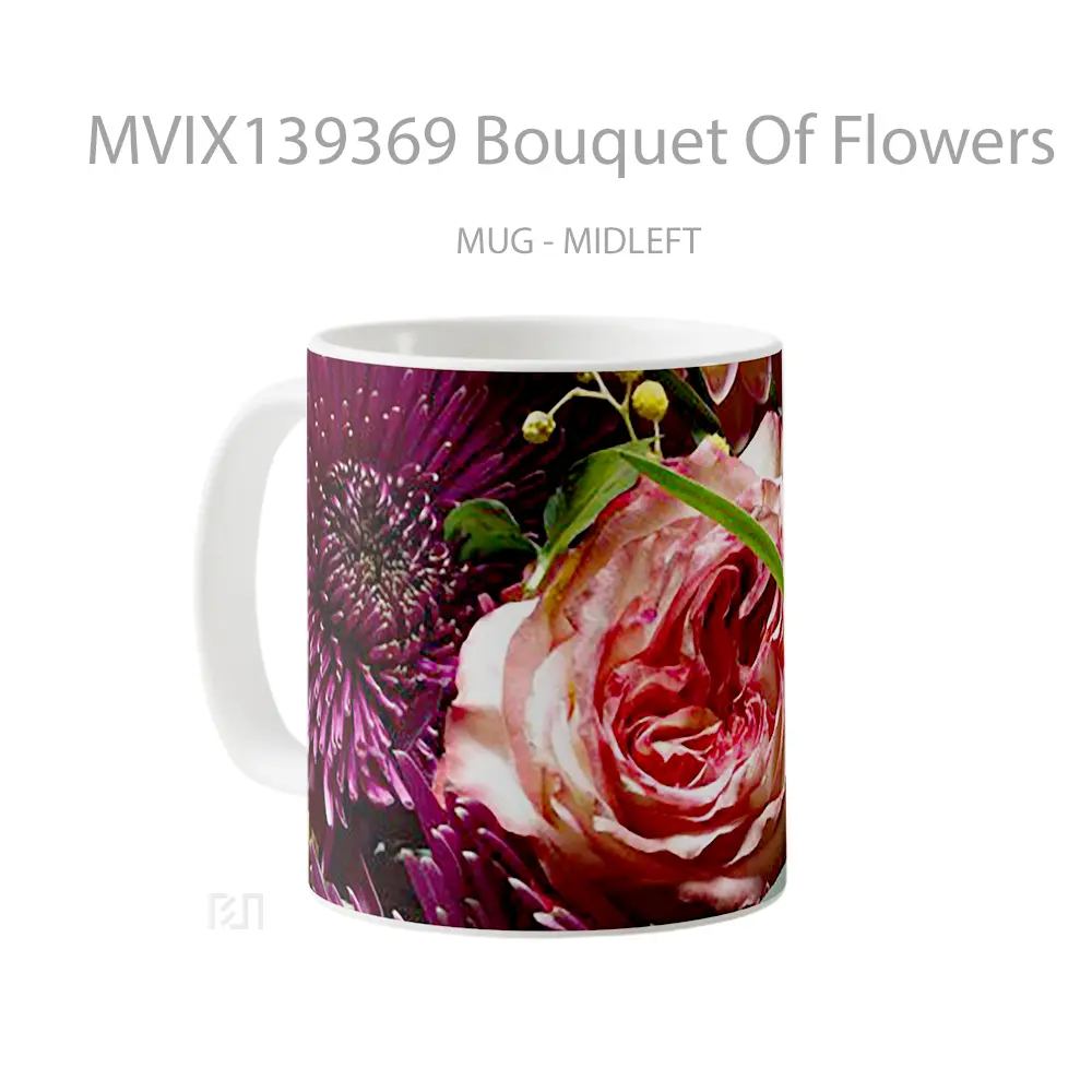 Mug Bouquet Of Flowers Gelas Pemandangan Alam - All-side / Desain