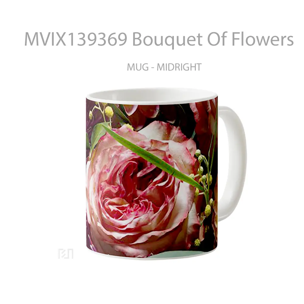Mug Bouquet Of Flowers Gelas Pemandangan Alam - All-side / Desain