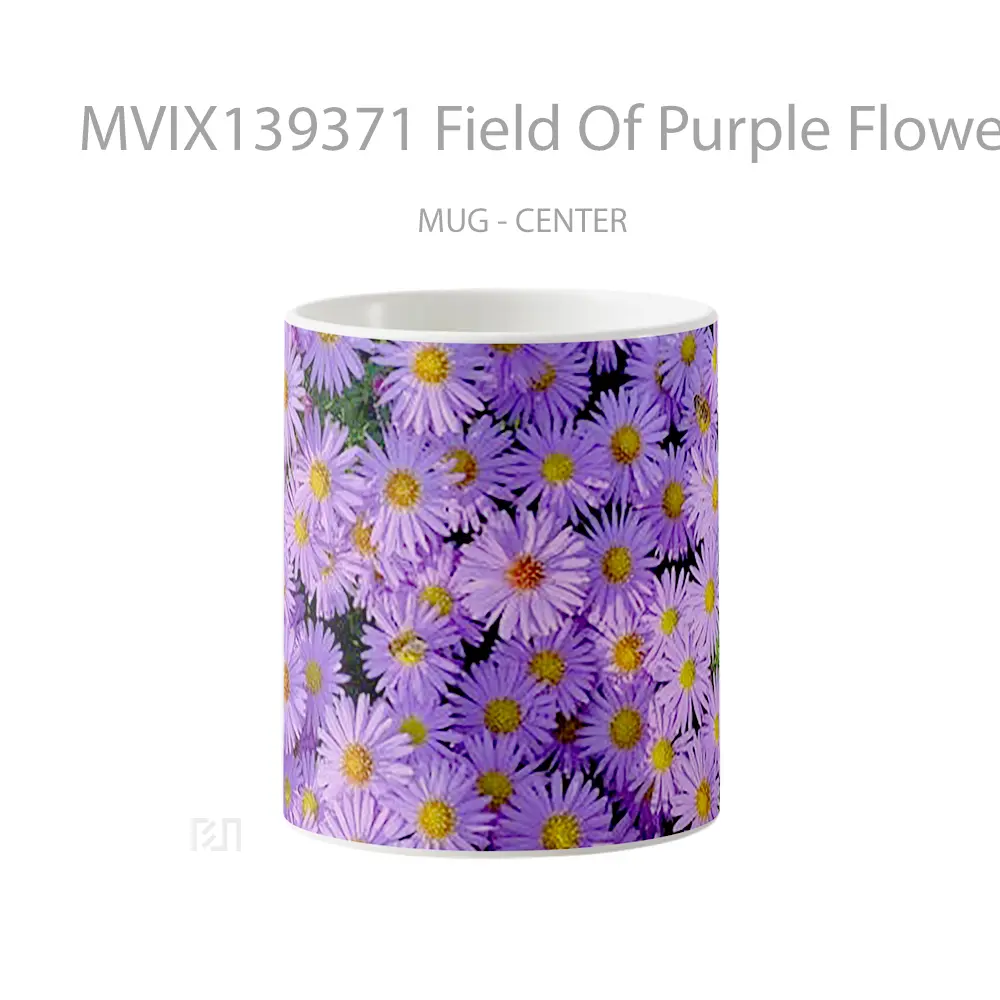 Mug Field Of Purple Flowers Gelas Pemandangan Alam