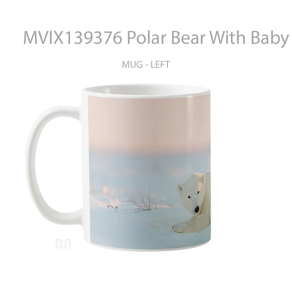 Mug Polar Bear With Baby Bears Gelas Hewan Lucu - All-side / Desain
