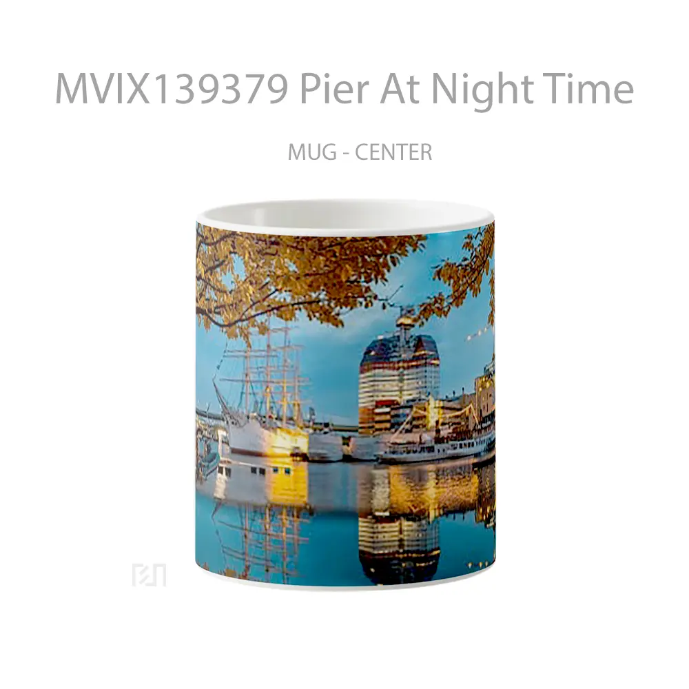 Mug Pier At Night Time Gelas Keramik Unik