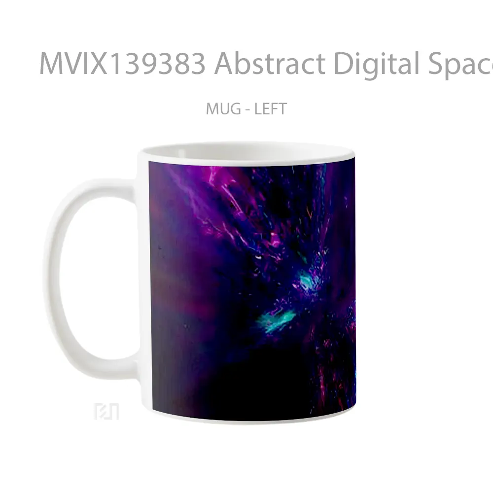Mug Abstract Digital Space Gelas Seni Modern - All-side / Desain