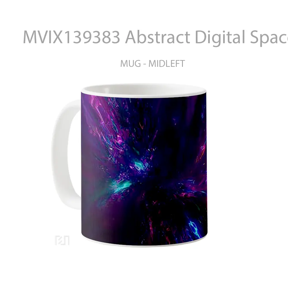 Mug Abstract Digital Space Gelas Seni Modern - All-side / Desain