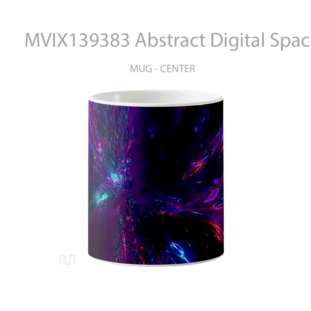 Mug Abstract Digital Space Gelas Seni Modern