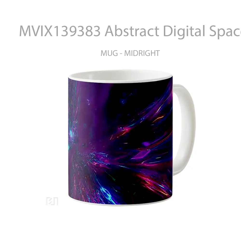 Mug Abstract Digital Space Gelas Seni Modern - All-side / Desain