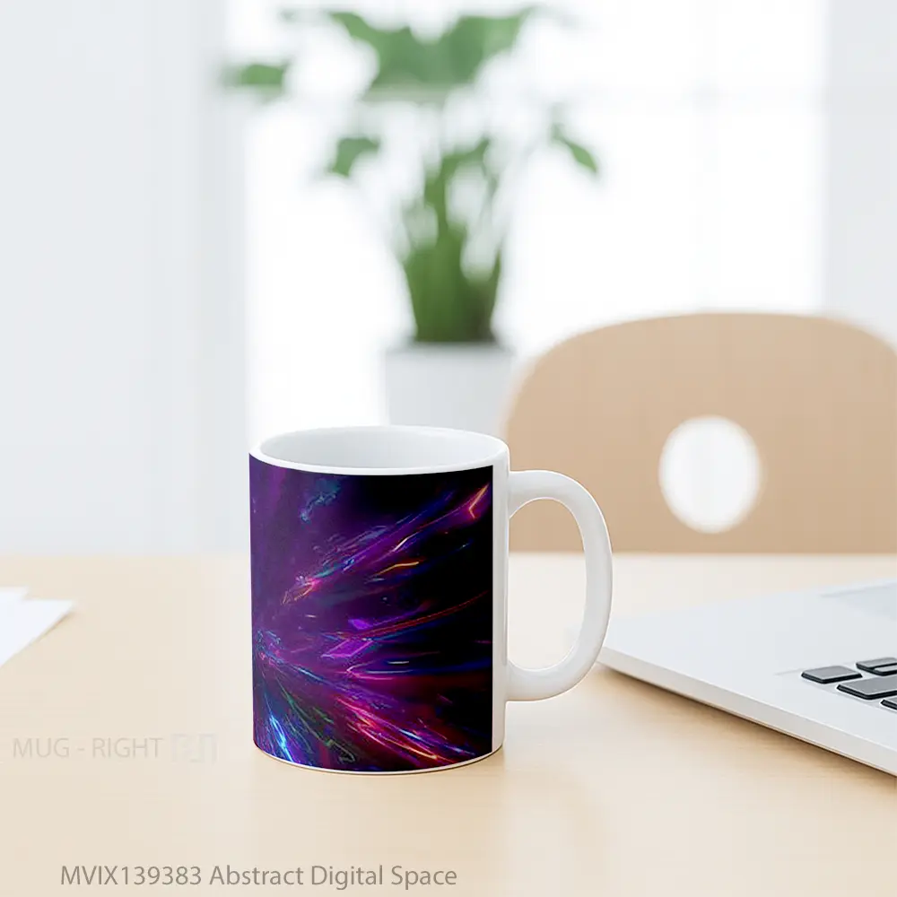 Mug Abstract Digital Space Gelas Seni Modern - All-side / Desain