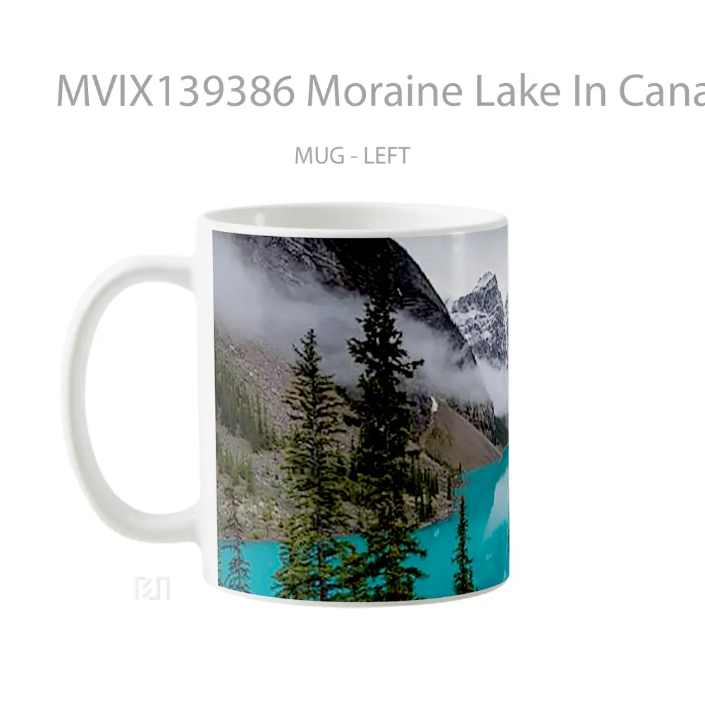 Mug Moraine Lake In Canada With Fog Gelas Pemandangan Alam - All-side / Desain