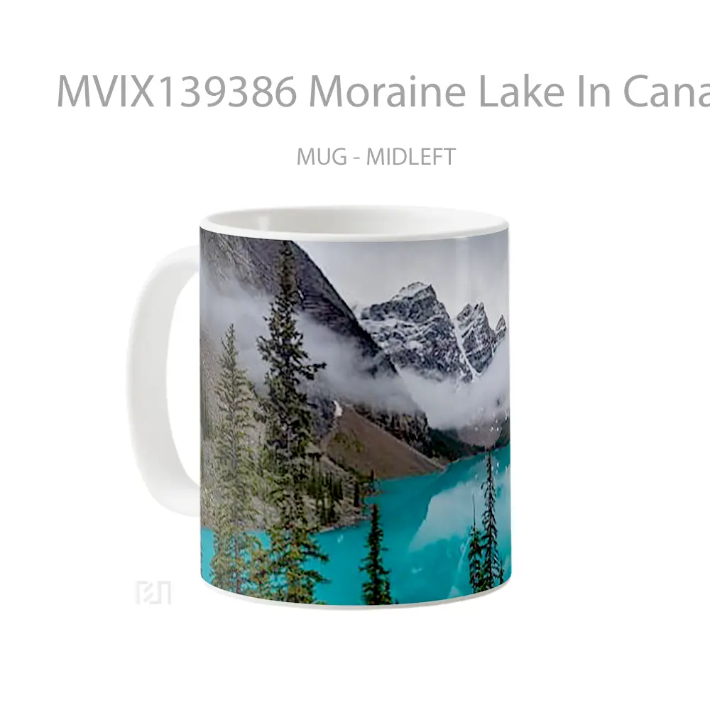 Mug Moraine Lake In Canada With Fog Gelas Pemandangan Alam - All-side / Desain