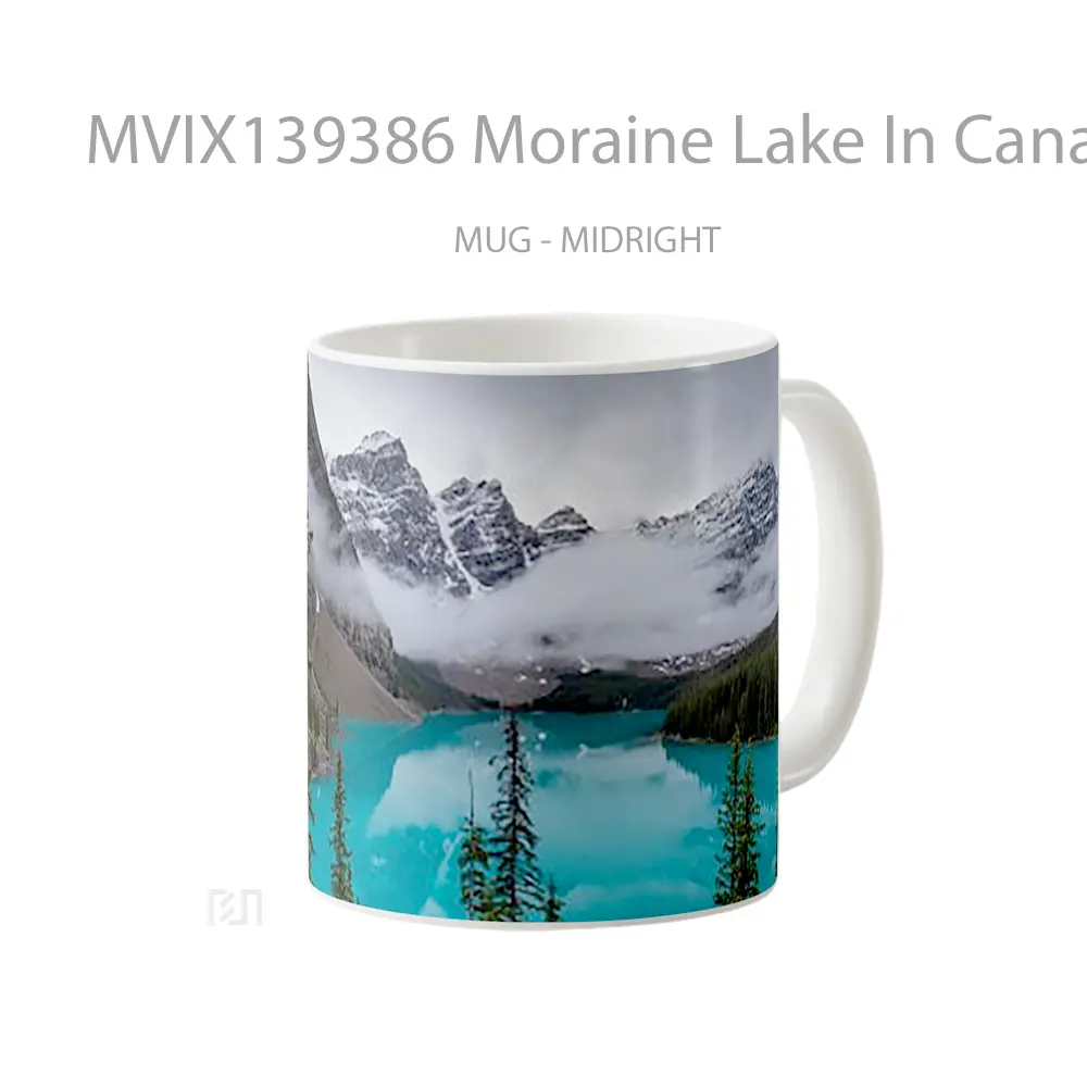 Mug Moraine Lake In Canada With Fog Gelas Pemandangan Alam - All-side / Desain