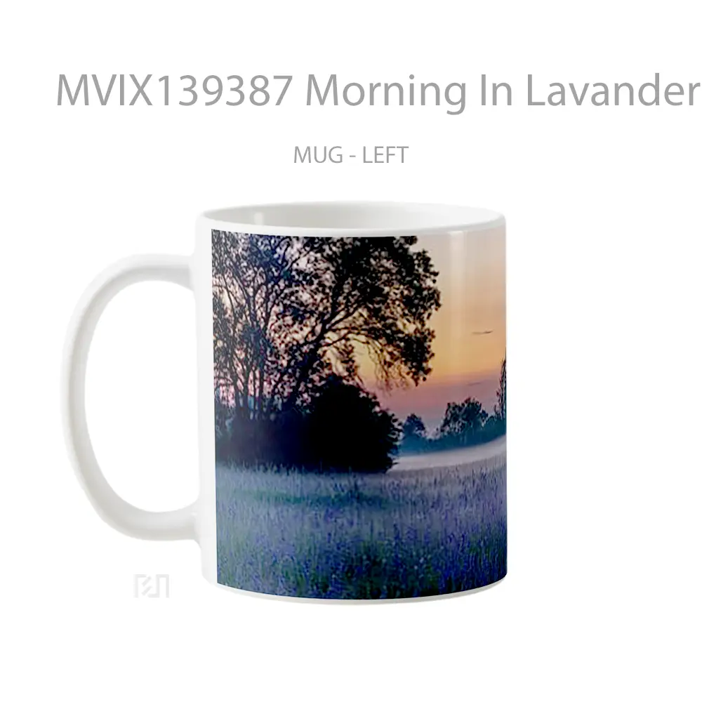 Mug Morning In Lavander Field Gelas Pemandangan Alam - All-side / Desain