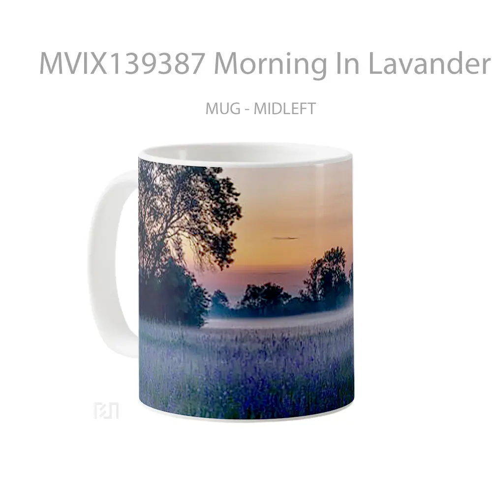 Mug Morning In Lavander Field Gelas Pemandangan Alam - All-side / Desain