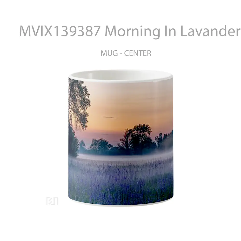 Mug Morning In Lavander Field Gelas Pemandangan Alam