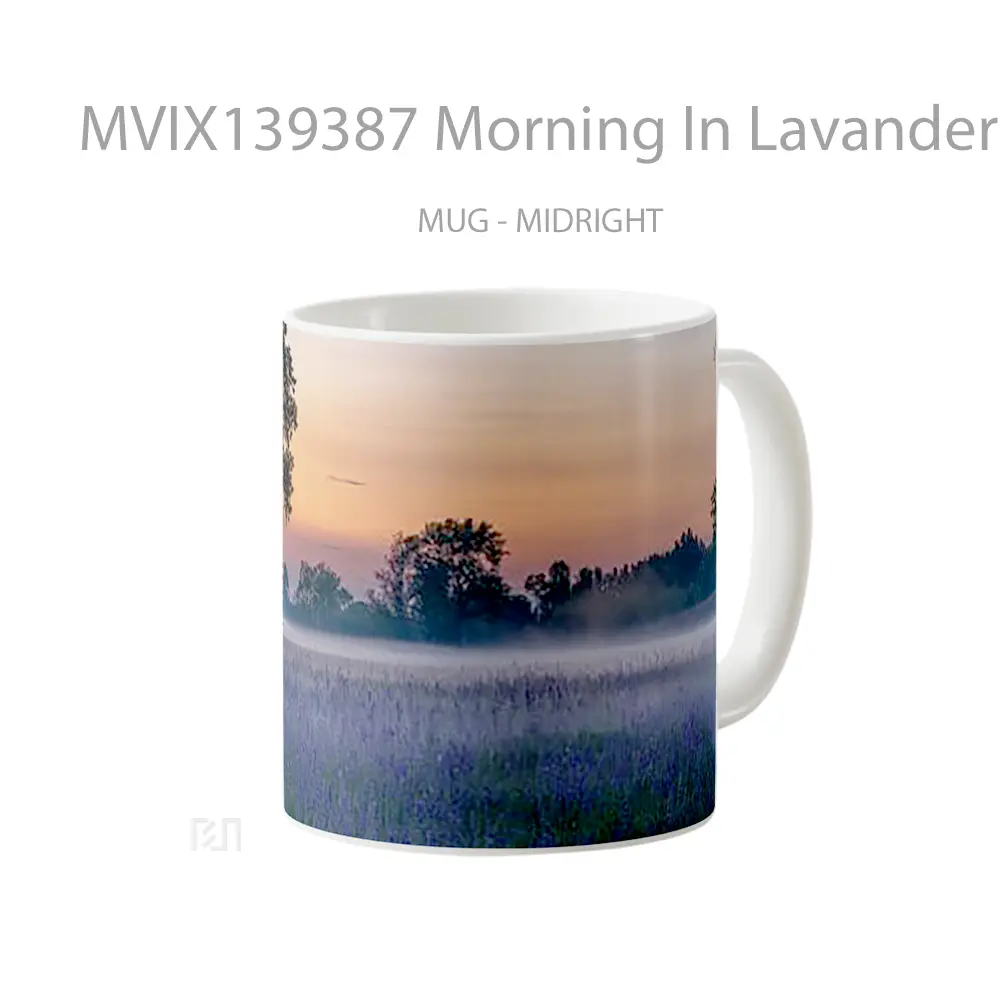 Mug Morning In Lavander Field Gelas Pemandangan Alam - All-side / Desain