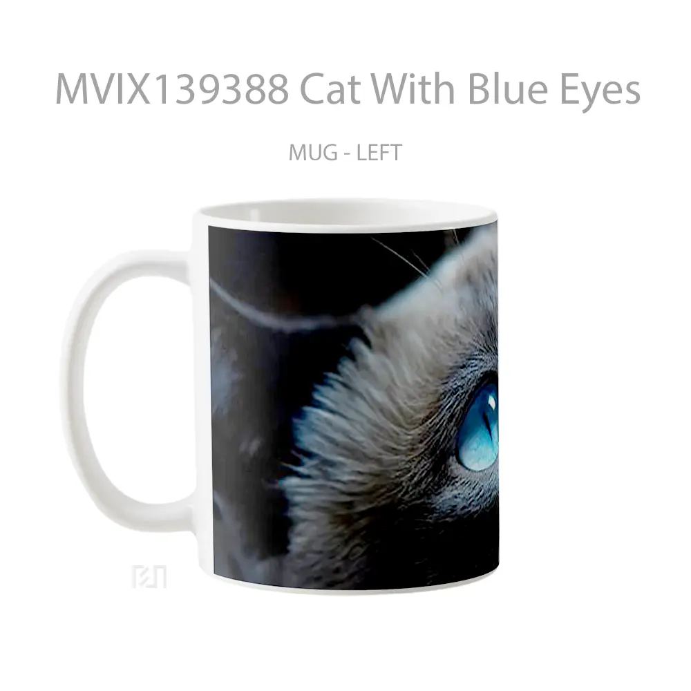 Mug Cat With Blue Eyes Gelas Hewan Lucu - All-side / Desain