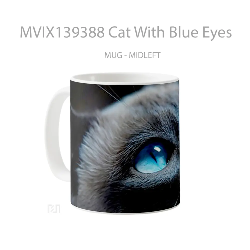 Mug Cat With Blue Eyes Gelas Hewan Lucu - All-side / Desain