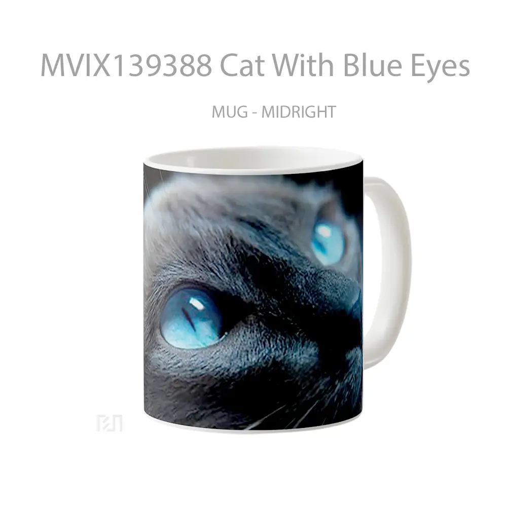 Mug Cat With Blue Eyes Gelas Hewan Lucu - All-side / Desain