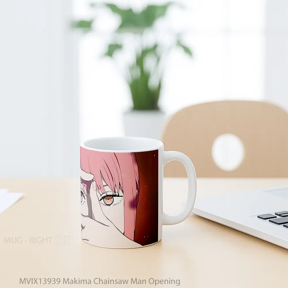 Mug Makima Chainsaw Man Opening Gelas Keramik Unik - All-side / Desain