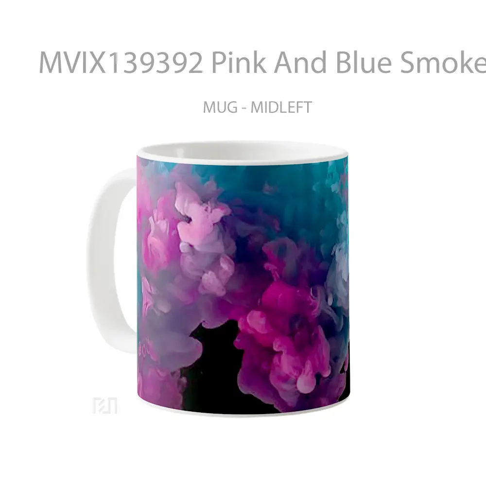 Mug Pink And Blue Smoke Gelas Keramik Unik - All-side / Desain