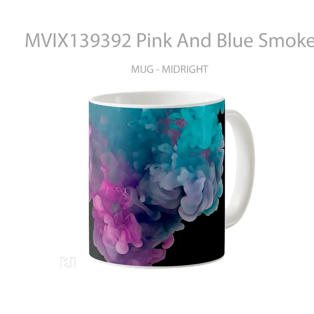 Mug Pink And Blue Smoke Gelas Keramik Unik - All-side / Desain