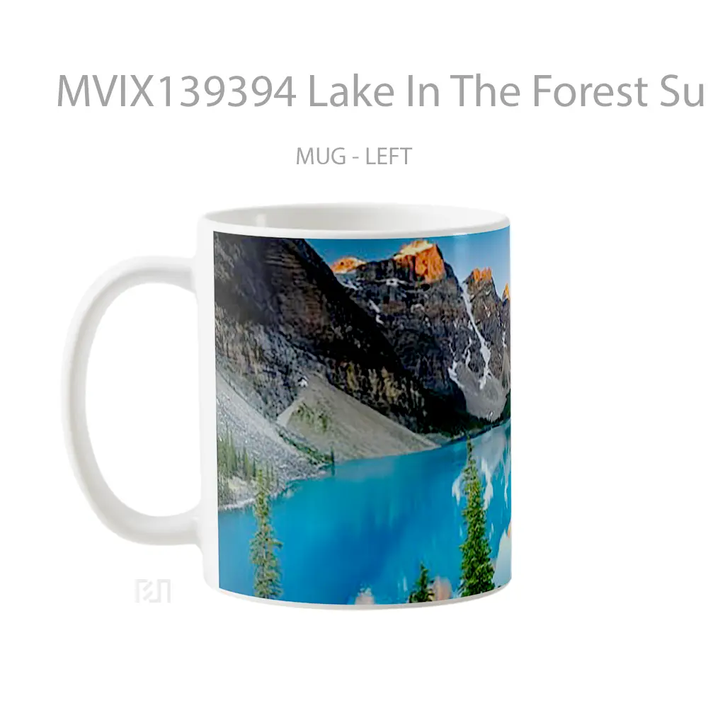 Mug Lake In The Forest Surrounded By Mountains Gelas Pemandangan Alam - All-side / Desain