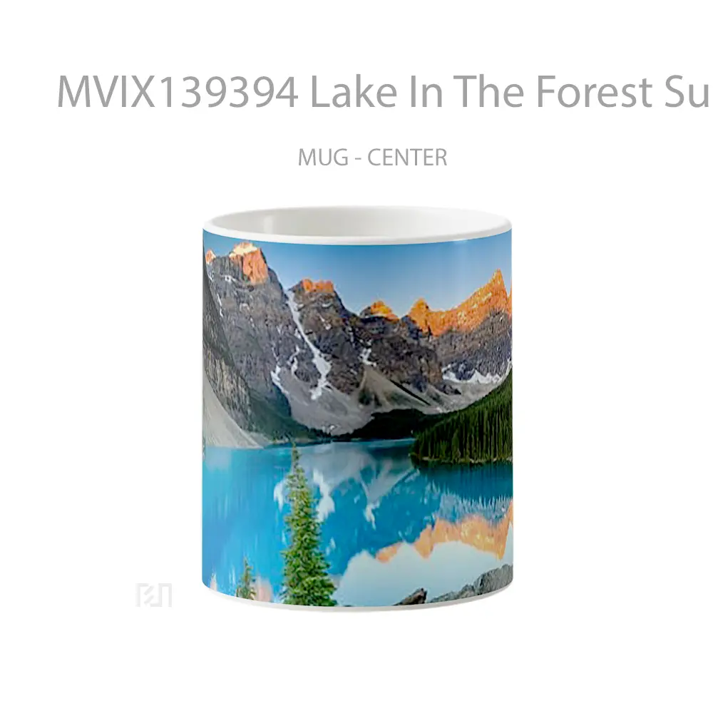 Mug Lake In The Forest Surrounded By Mountains Gelas Pemandangan Alam