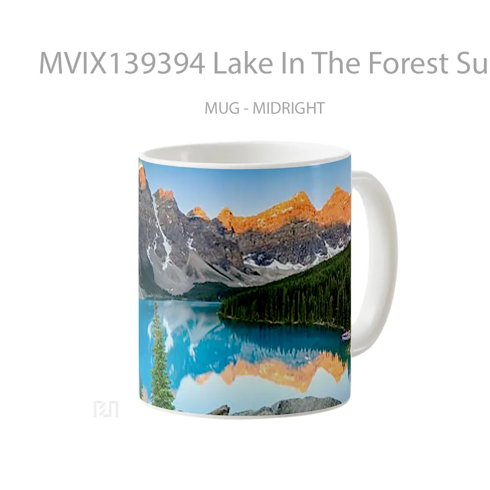 Mug Lake In The Forest Surrounded By Mountains Gelas Pemandangan Alam - All-side / Desain