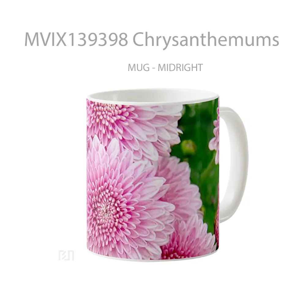 Mug Chrysanthemums Gelas Keramik Unik - All-side / Desain