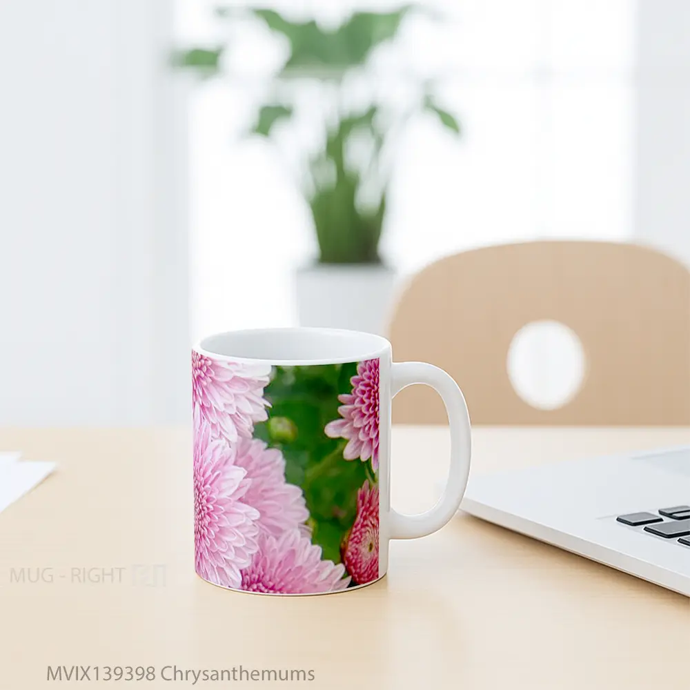 Mug Chrysanthemums Gelas Keramik Unik - All-side / Desain