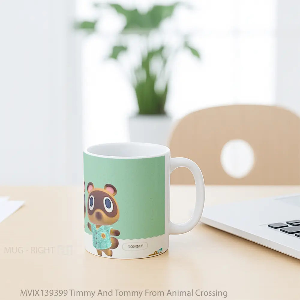 Mug Timmy And Tommy From Animal Crossing Gelas Hewan Lucu - All-side / Desain